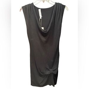 🎄NWT Aya Muse Navi Black Drape Neck Dress 55% Silk